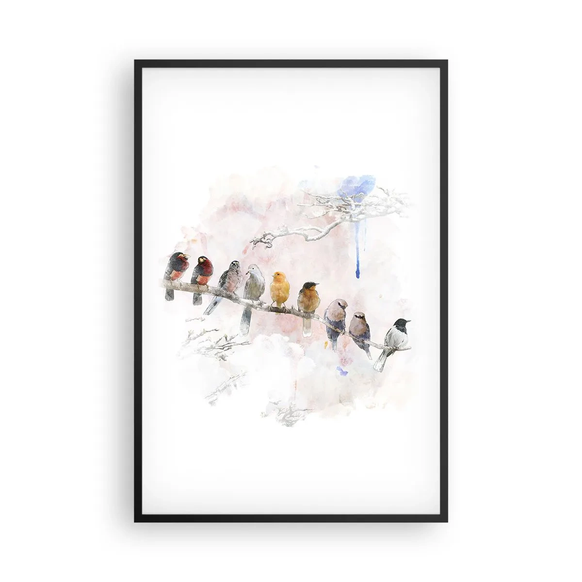 Poster in einem schwarzem Rahmen - Geflügeltes Treffen - 61x91 cm