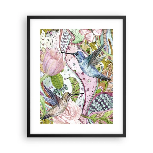 Poster in einem schwarzem Rahmen - Verstrickt in Weinreben - 40x50 cm