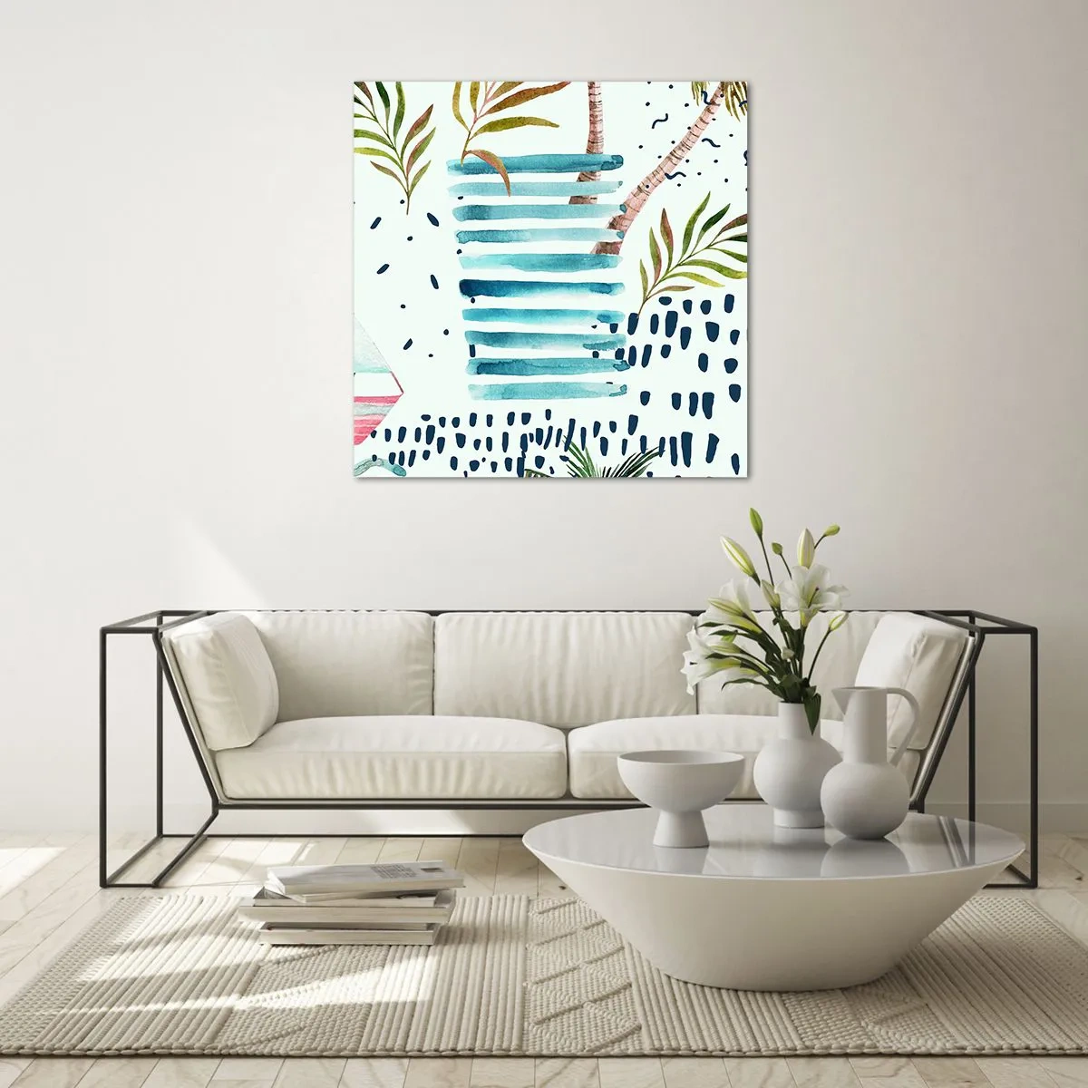 Glasbild - Bild auf glas - Urlaub unter Palmen - 50x50 cm