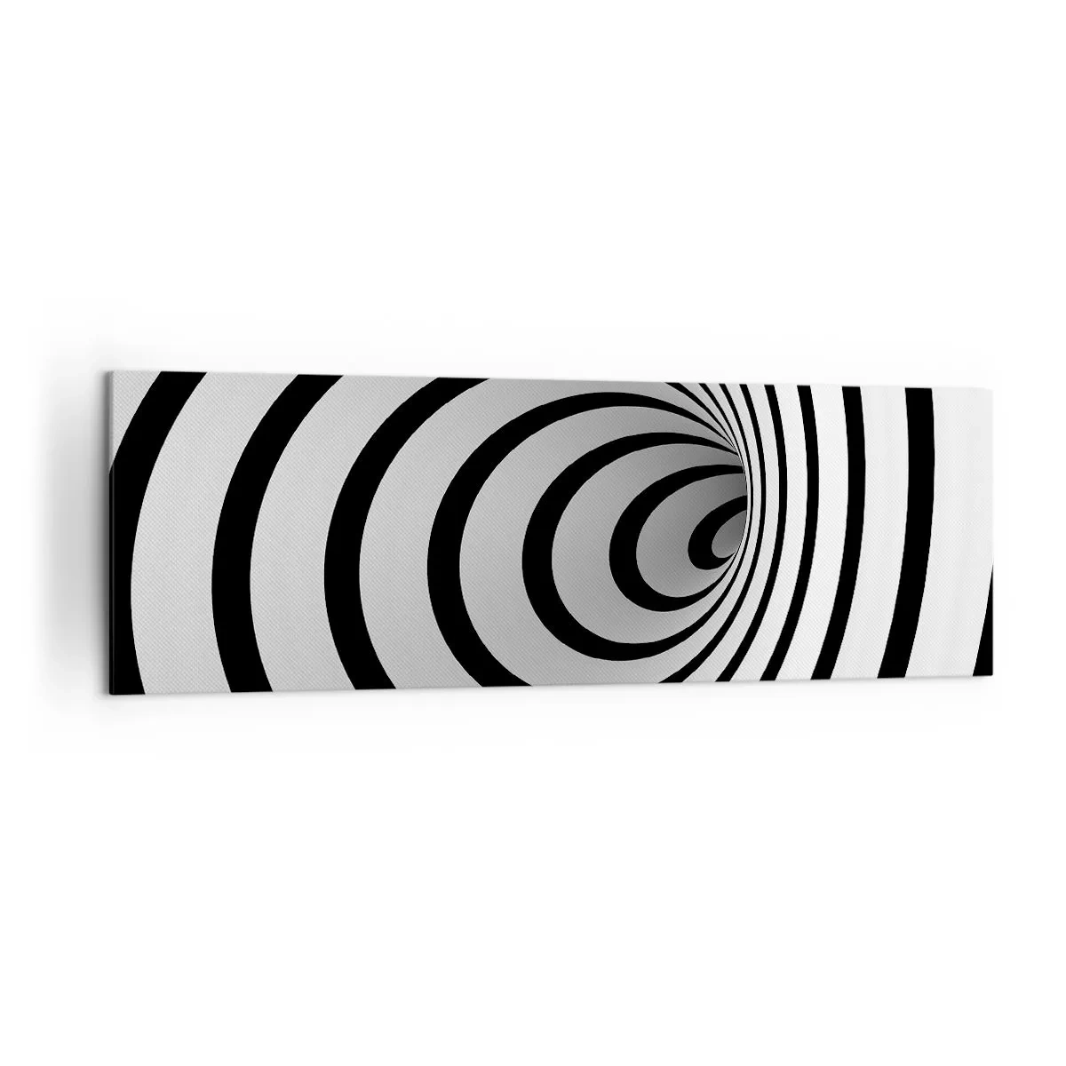 Bild auf Leinwand - Leinwandbild - Eine schwarz-weiße Spirale mit hypnotischer Wirkung - 160x50cm - Sie können dem auch nicht widerstehen? - Moderne Wanddekoration für Wohnzimmer und Schlafzimmer ARTTOR