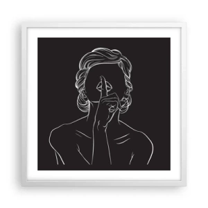 Poster in einem weißen Rahmen - Schönheit erblüht in der Stille - 50x50 cm