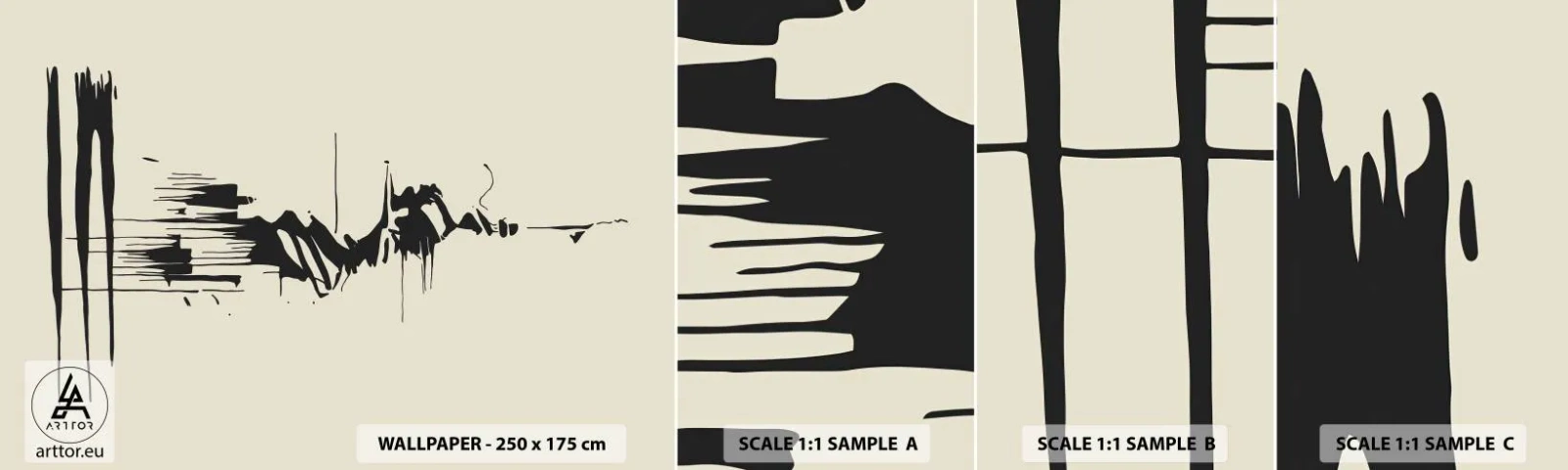 Fototapetenmuster Standard Eco - Hastige Abstraktion - Abstraktion, Minimalismus, Stück - 100x30 cm