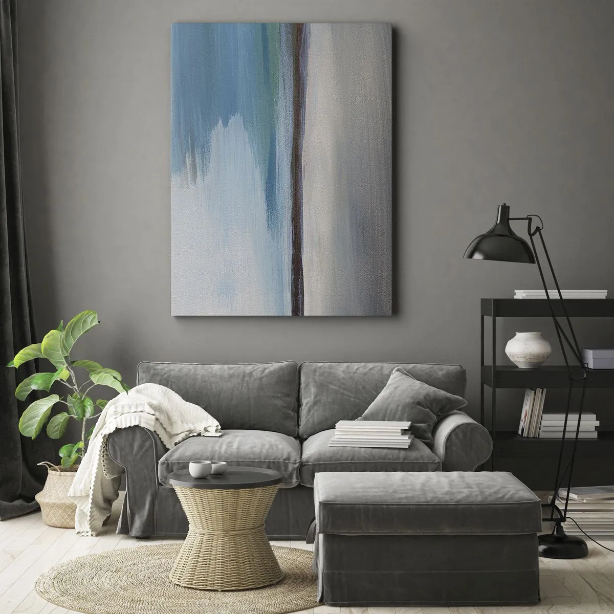 Bild auf Leinwand - Leinwandbild - Horizontale Landschaft - 55x100 cm