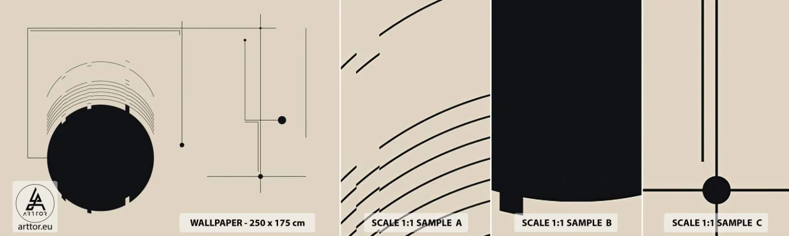 Fototapetenmuster Standard Eco - Flexible und dynamische Komposition - Geometrisch, Minimalismus, Ästhetisch - 100x30 cm
