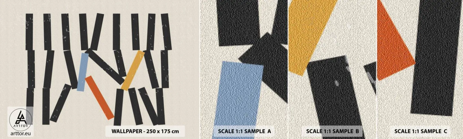 Fototapetenmuster Standard Eco - Domino – Komposition - Minimalismus, Hipster, Zeitgenössisch - 100x30 cm