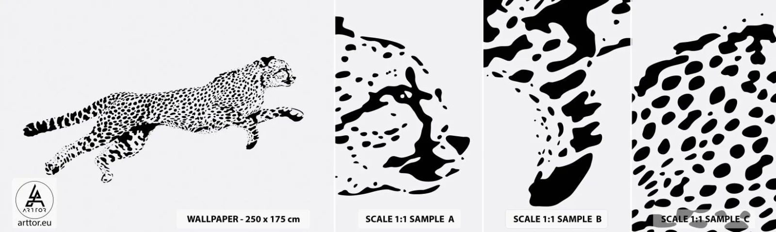 Fototapeten Muster Selbstklebend Deluxe Sticker - Der schnellste der Welt - Tiere, Gepard, Wilde Katze - 100x30 cm