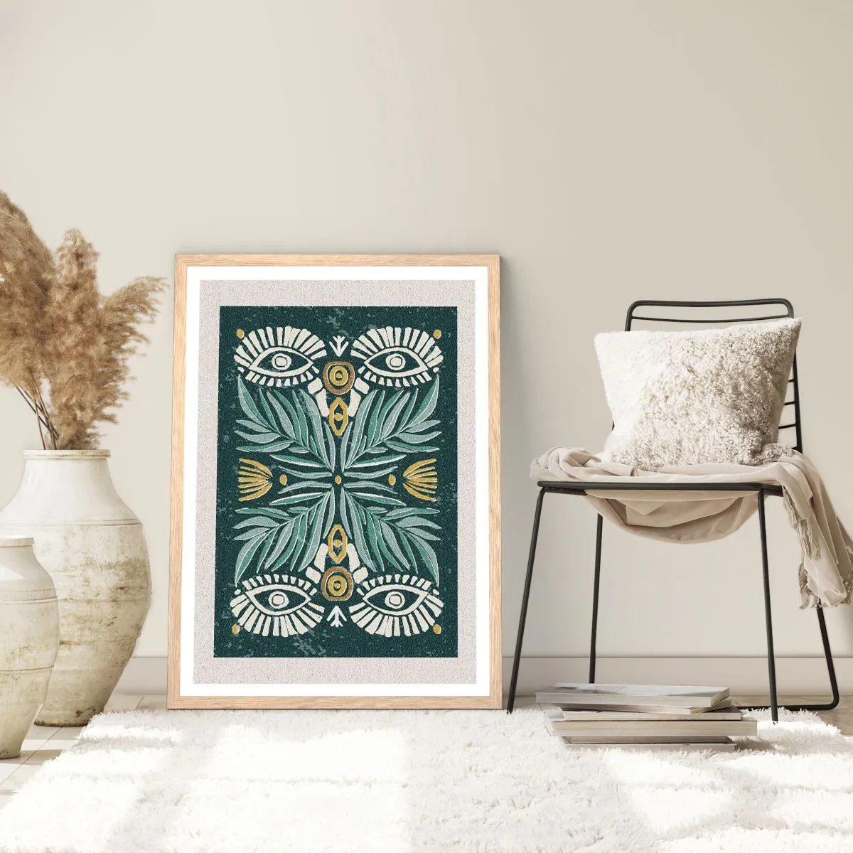 Poster in einem Rahmen aus heller Eiche - Wie ein Volksausschnitt - 40x50 cm