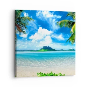 Bild auf Leinwand - Leinwandbild - Das Azurblau der Tropen - 30x30 cm