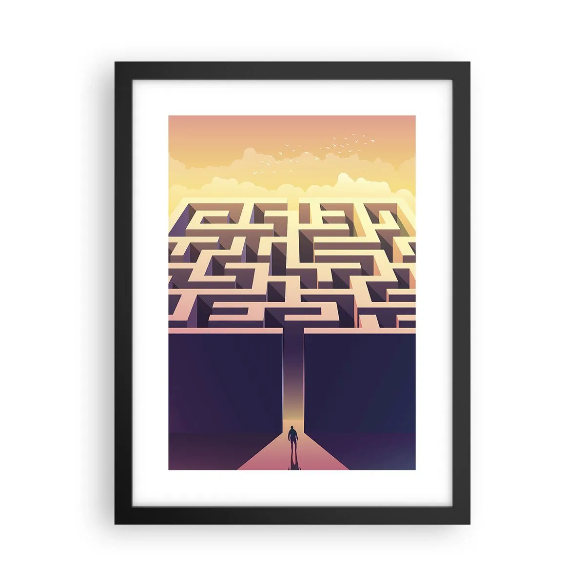 Poster in einem schwarzem Rahmen - Entscheidungszeit - 30x40 cm