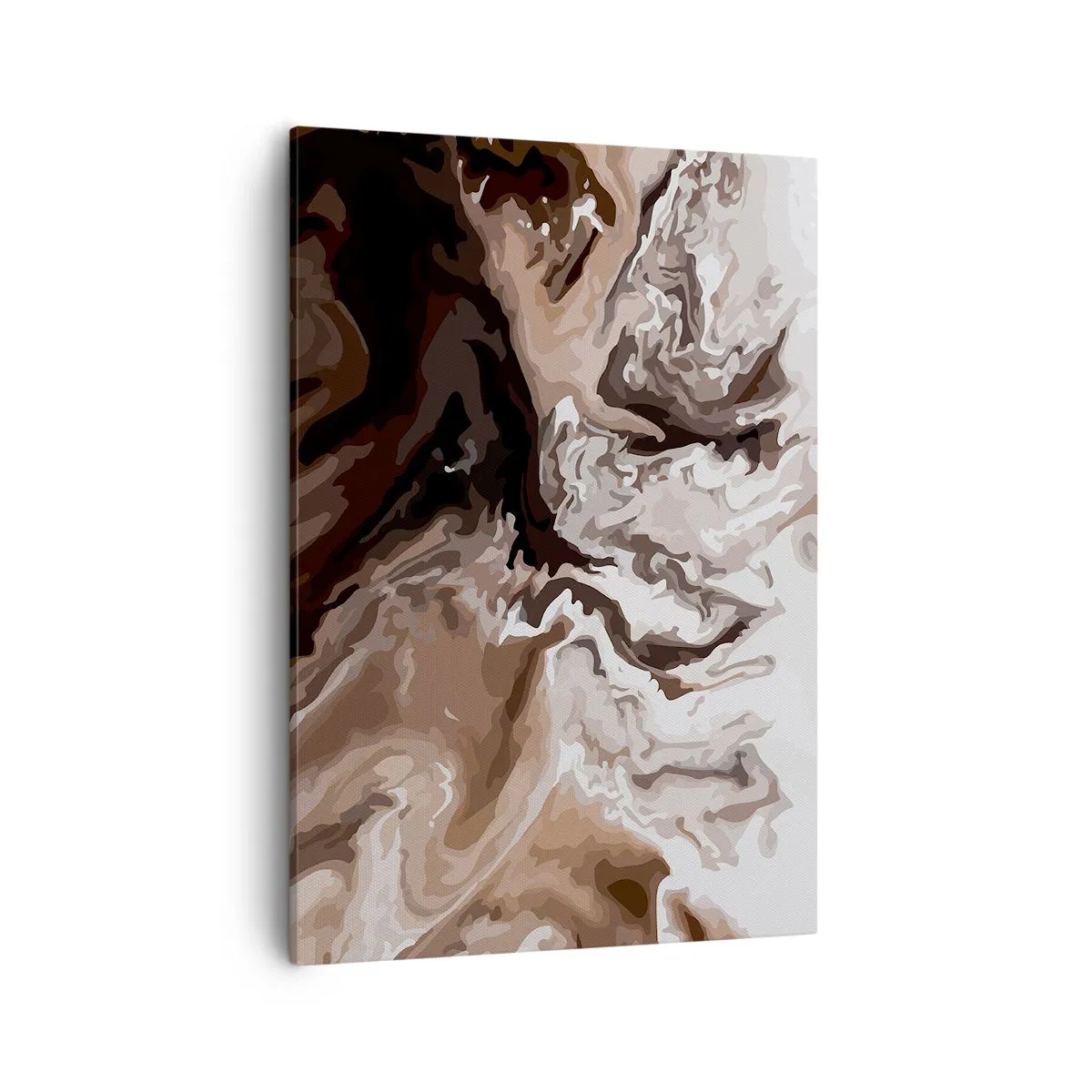 Bild auf Leinwand - Leinwandbild - Abstraktion in Brauntönen mit dynamischen Linien - 50x70cm - Farbkontrast - Moderne Wanddekoration für Wohnzimmer und Schlafzimmer ARTTOR