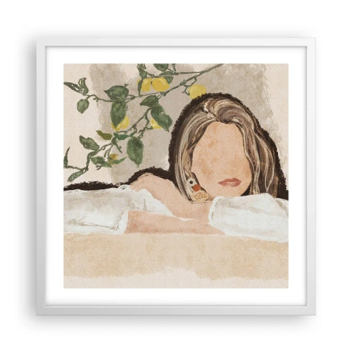 Poster in einem weißen Rahmen - Südländische Schönheit - 50x50 cm