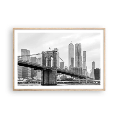 Poster in einem Rahmen aus heller Eiche - New Yorker Atmosphäre - 91x61 cm