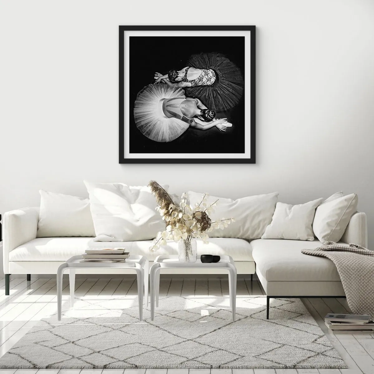 Poster in einem schwarzem Rahmen - Jin und Jang – perfekte Balance - 40x40 cm