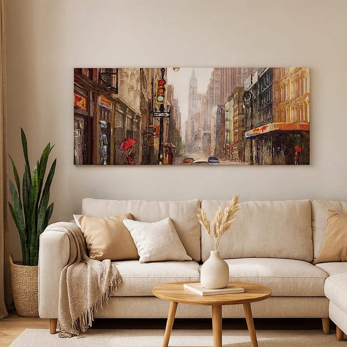 Bild auf Leinwand - Leinwandbild - New York - auch im Regen bunt - 30x30 cm