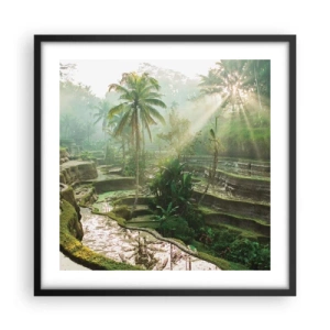 Poster in einem schwarzem Rahmen - In der Sonne aufwachsen - 50x50 cm