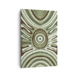 Bild auf Leinwand - Leinwandbild - Abstrakte Muster in Grün- und Brauntönen - 70x100cm - Explosion von Emotionen - Moderne Wanddekoration für Wohnzimmer und Schlafzimmer ARTTOR
