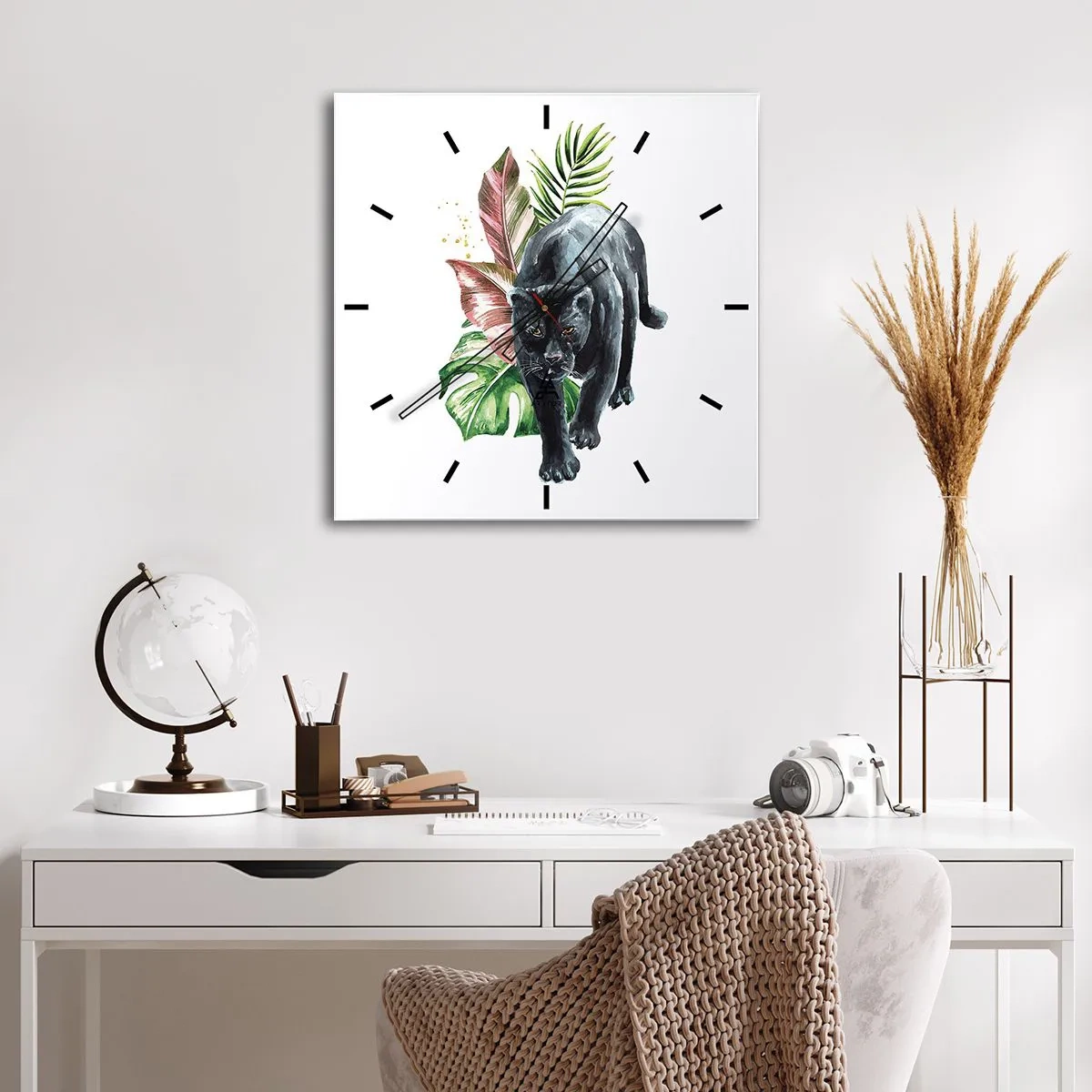 Wanduhr - Glasuhr - Wildheit des Herzens - 40x40 cm