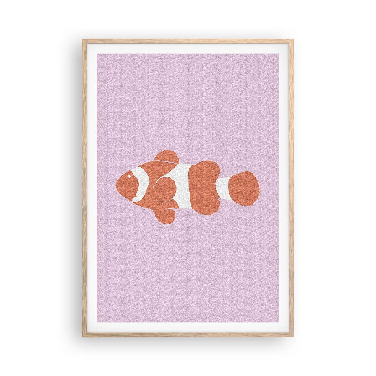 Poster in einem Rahmen aus heller Eiche - In Koralle an Gesicht und Schwanz - 70x100 cm