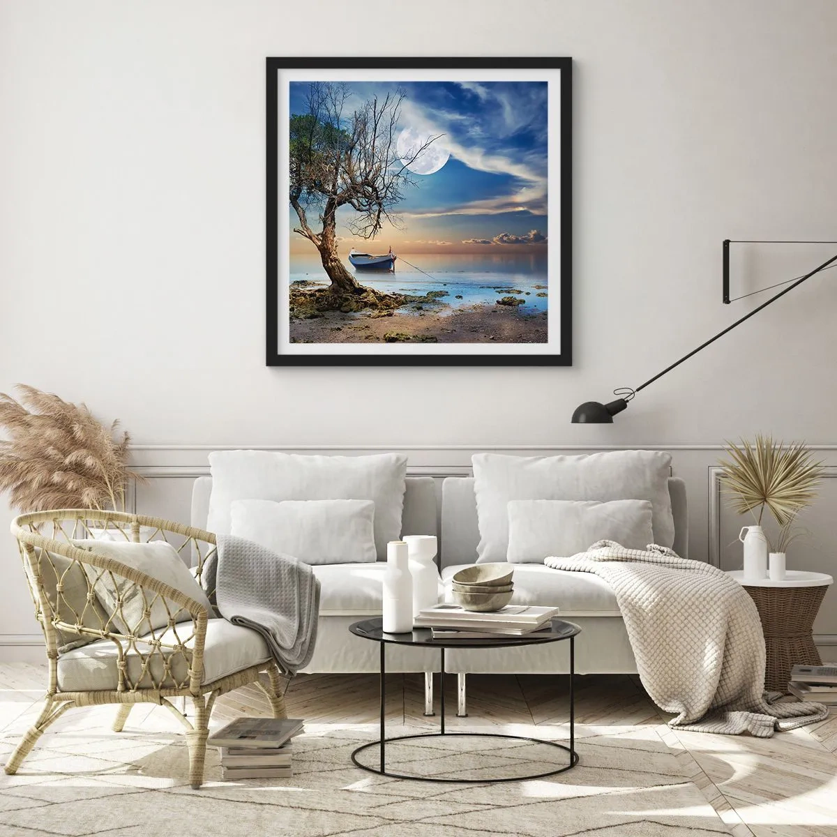 Poster in einem schwarzem Rahmen - Ist das das Ende oder der Anfang? - 50x50 cm