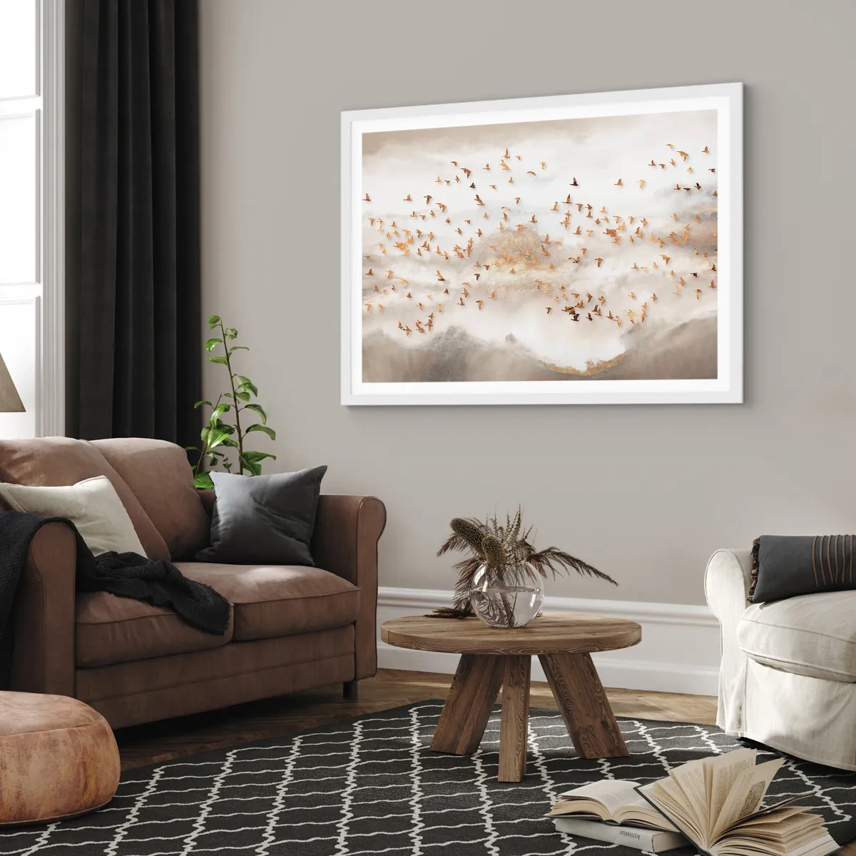 Poster in einem weißen Rahmen - Es ist schon die Zeit… - 91x61 cm