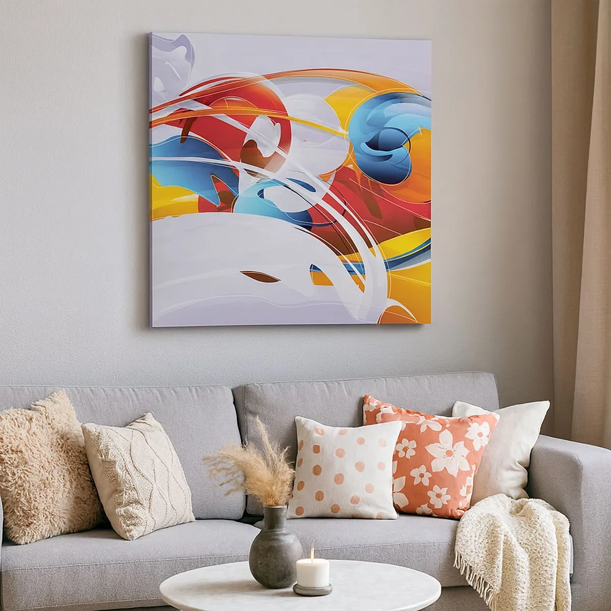 Bild auf Leinwand - Leinwandbild - Der Tanz der Elemente - 30x30 cm