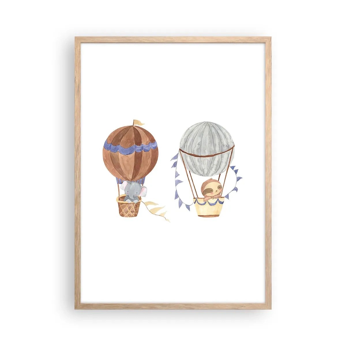 Poster in einem Rahmen aus heller Eiche - Freunde auf Reise - 50x70 cm
