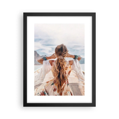 Poster in einem schwarzem Rahmen - Auf dem Weg zum Glück - 30x40 cm
