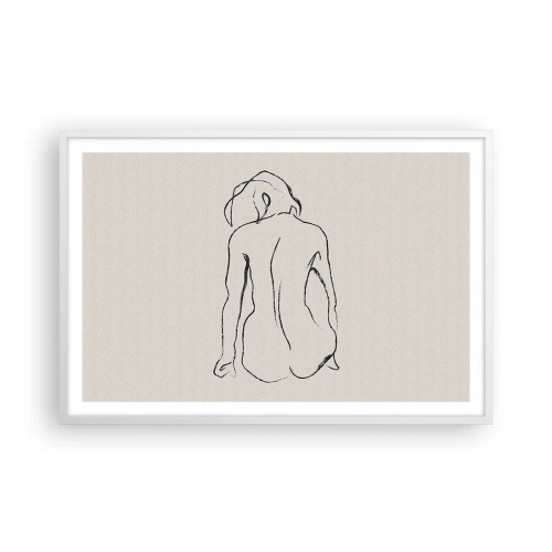 Poster in einem weißen Rahmen - Mädchenakt - 91x61 cm