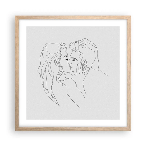 Poster in einem Rahmen aus heller Eiche - Dieselbe Linie - 50x50 cm