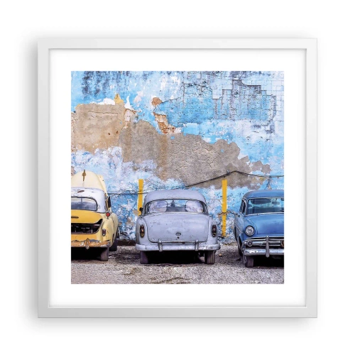 Poster in einem weißen Rahmen - Treffen der Veteranen - 40x40 cm