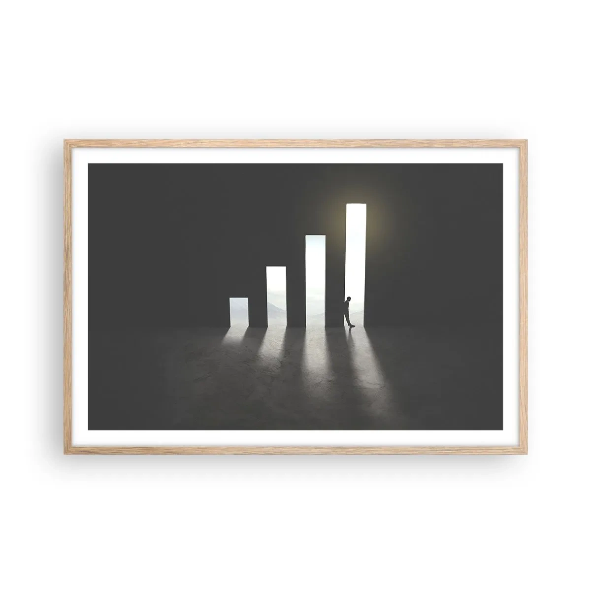 Poster in einem Rahmen aus heller Eiche - Erfolg – ​​Impression - 91x61 cm