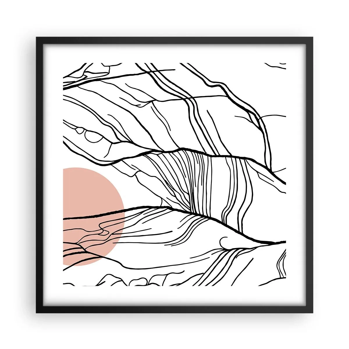 Poster in einem schwarzem Rahmen - In einem Netz aus Zweigen - 50x50 cm