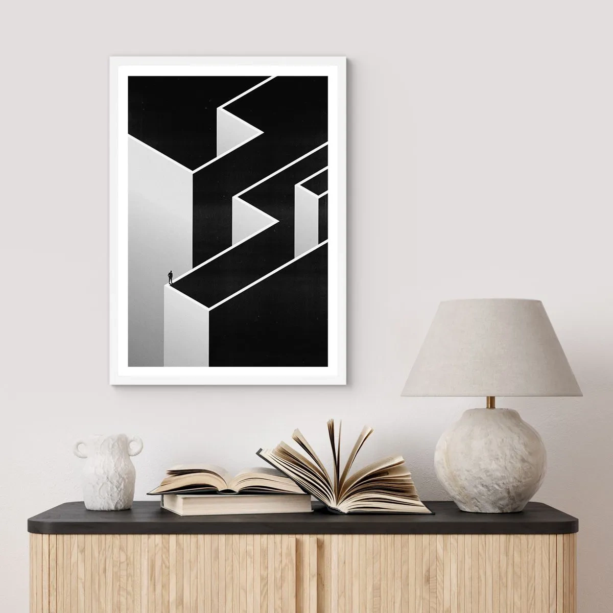 Poster in einem weißen Rahmen - Einsamkeit an der Spitze - 40x50 cm