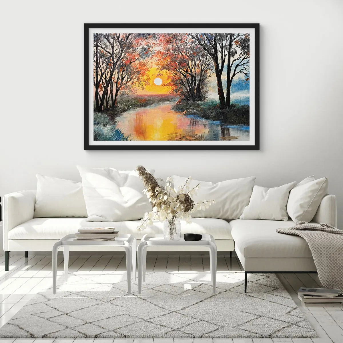 Poster in einem schwarzem Rahmen - Herbststimmung - 50x40 cm