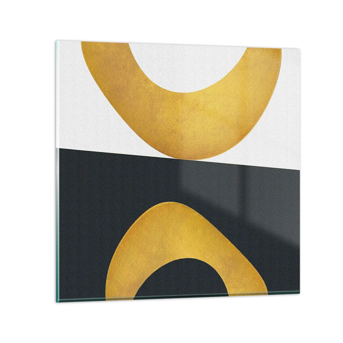 Glasbild - Bild auf glas - Erstens: Gold - 60x60 cm