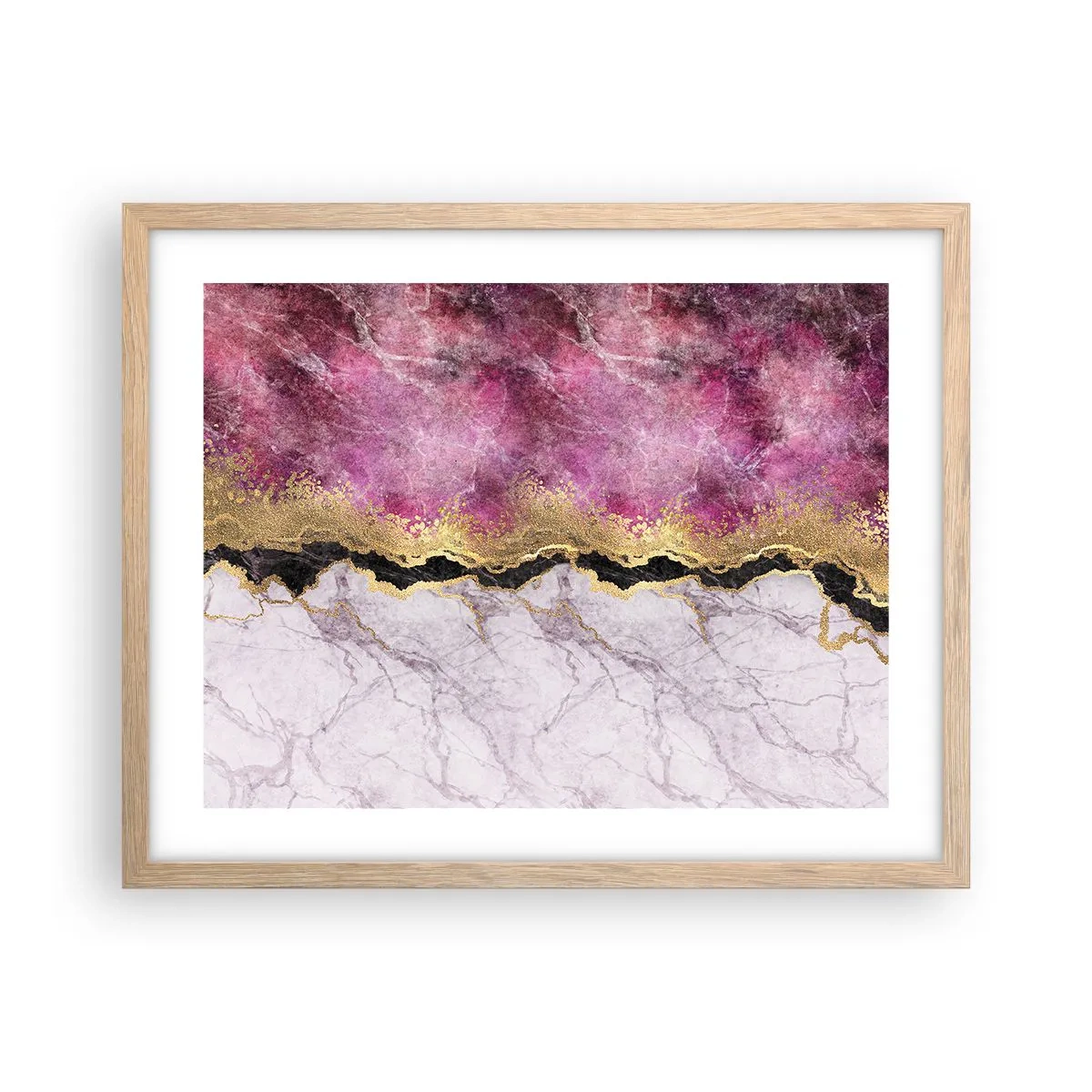 Poster in einem Rahmen aus heller Eiche - An der Grenze - 50x40 cm