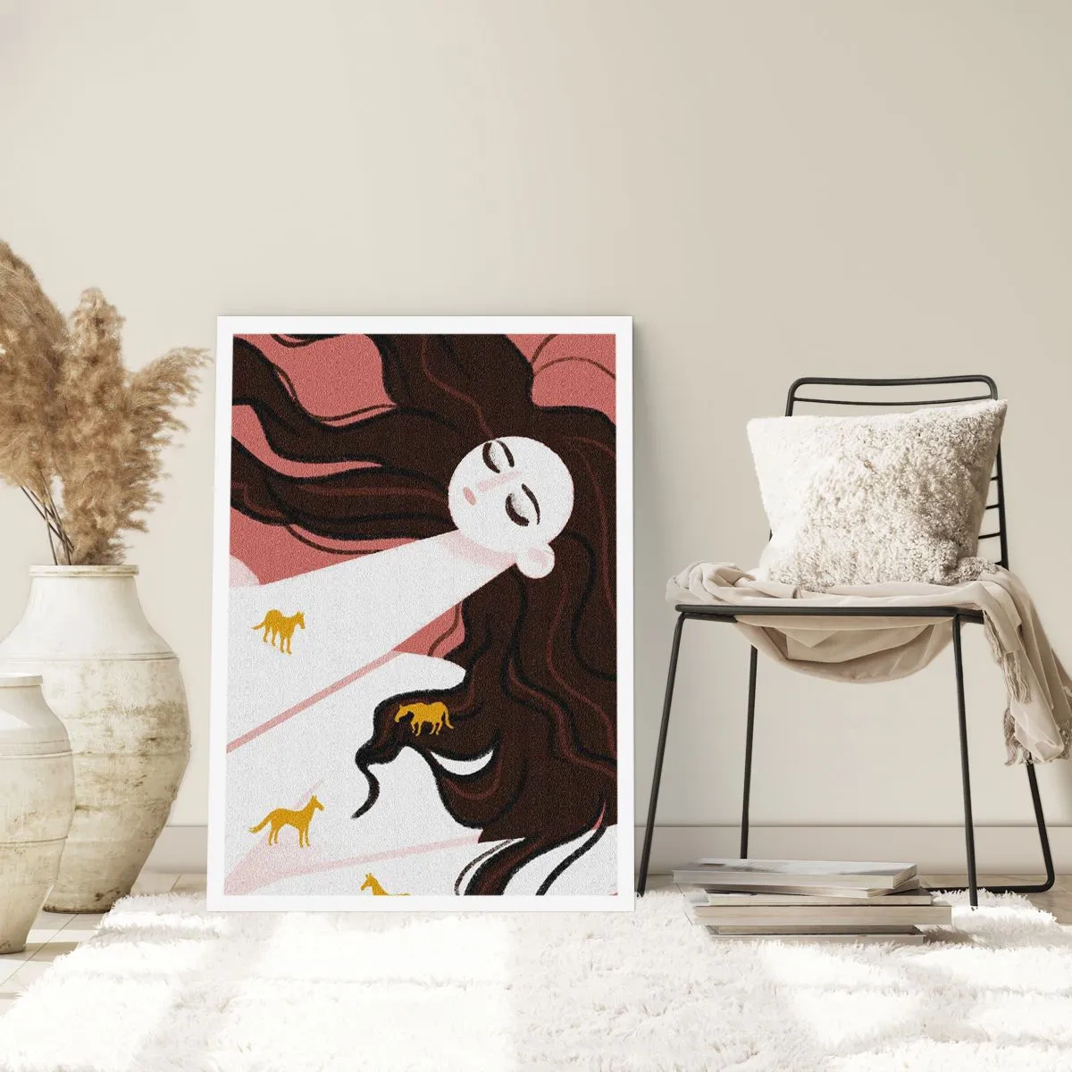 Poster - Traum von einem goldenen Pferd - 70x100 cm