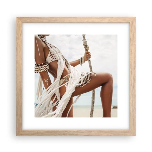 Poster in einem Rahmen aus heller Eiche - Eine Priesterin der Sonne - 30x30 cm