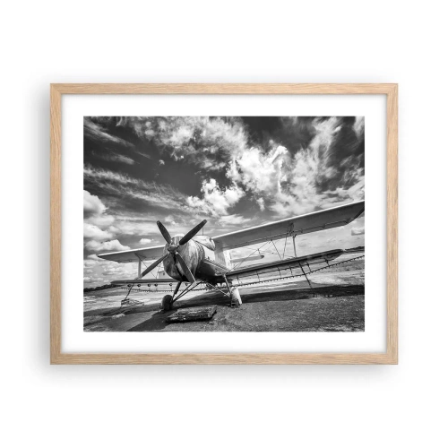 Poster in einem Rahmen aus heller Eiche - Ich kann es kaum erwarten! - 50x40 cm