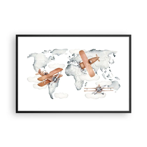 Poster in einem schwarzem Rahmen - Im Pioniergeist - 91x61 cm