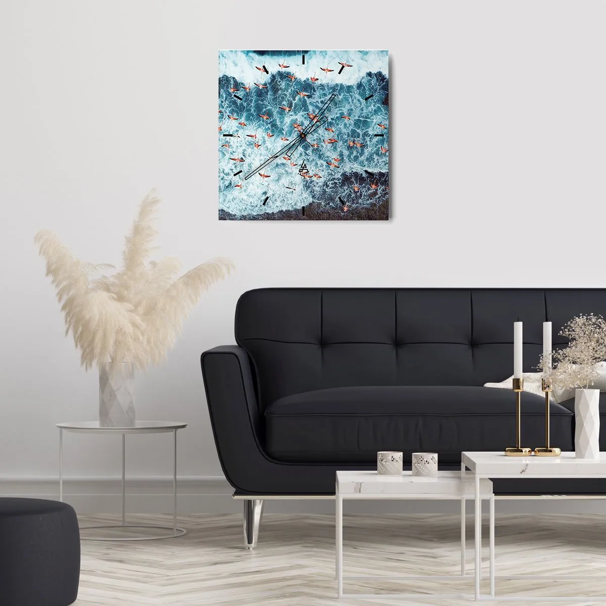 Wanduhr - Glasuhr - Die Küstenparade - 40x40 cm