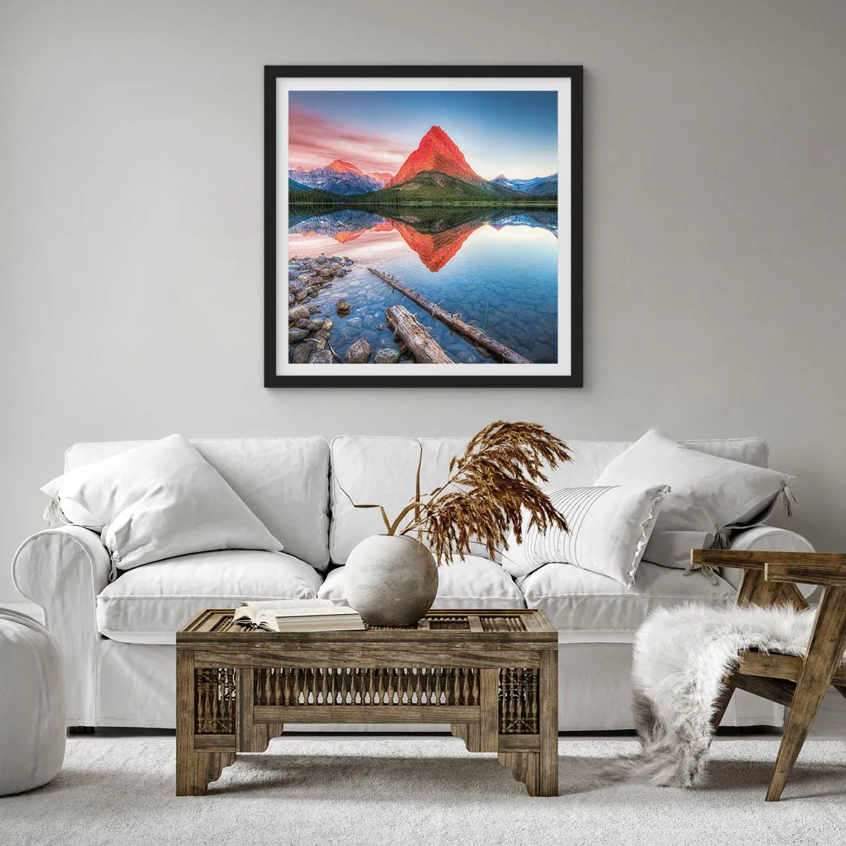 Poster in einem schwarzem Rahmen - Hitze und Kälte - 50x50 cm