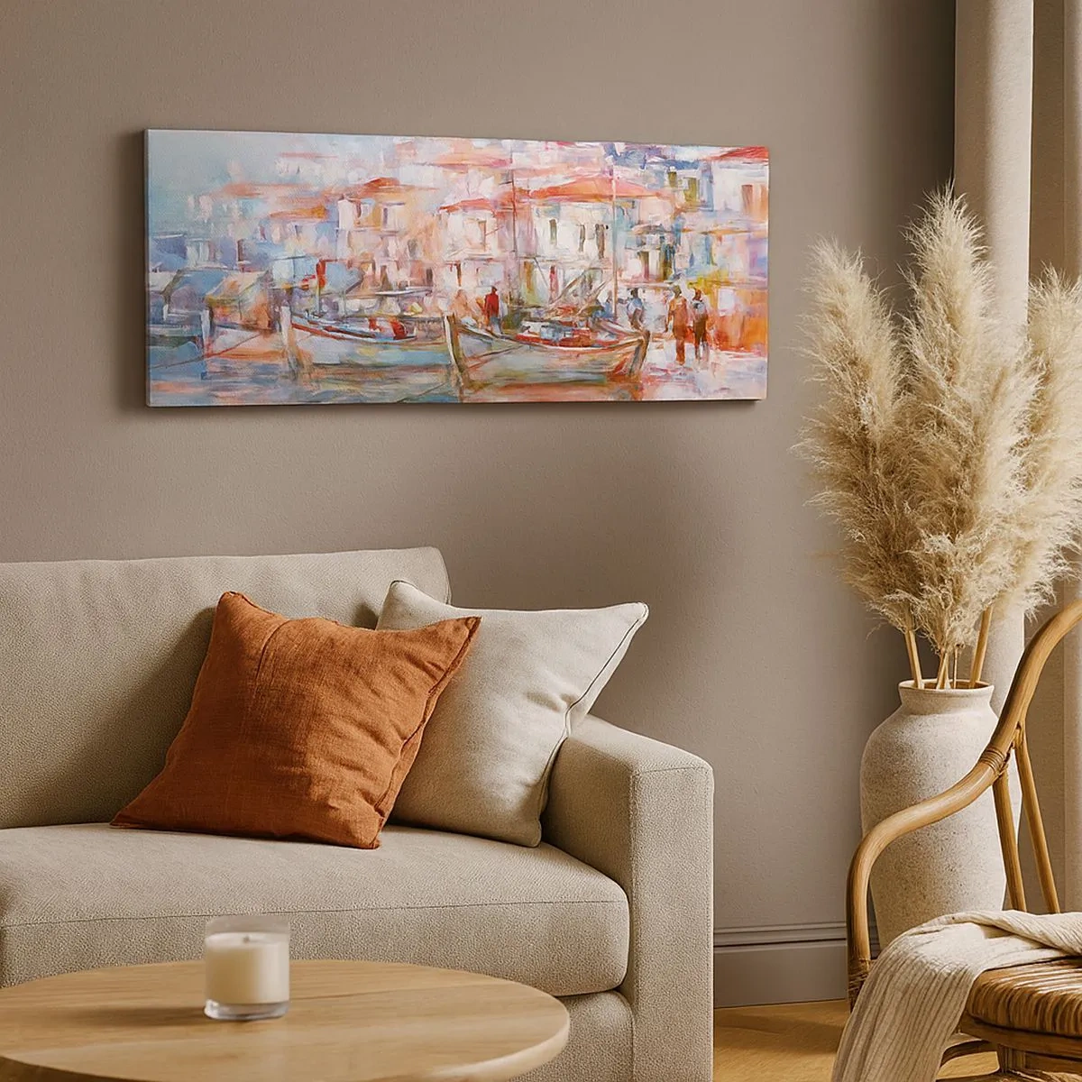 Bild auf Leinwand - Leinwandbild - Pastell-Sommerferien - 100x40 cm