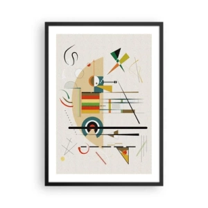 Poster in einem schwarzem Rahmen - Abstrakte geometrische Komposition - 50x70cm - Und die Welt lacht - Moderne Wanddekoration für Wohnzimmer und Schlafzimmer ARTTOR