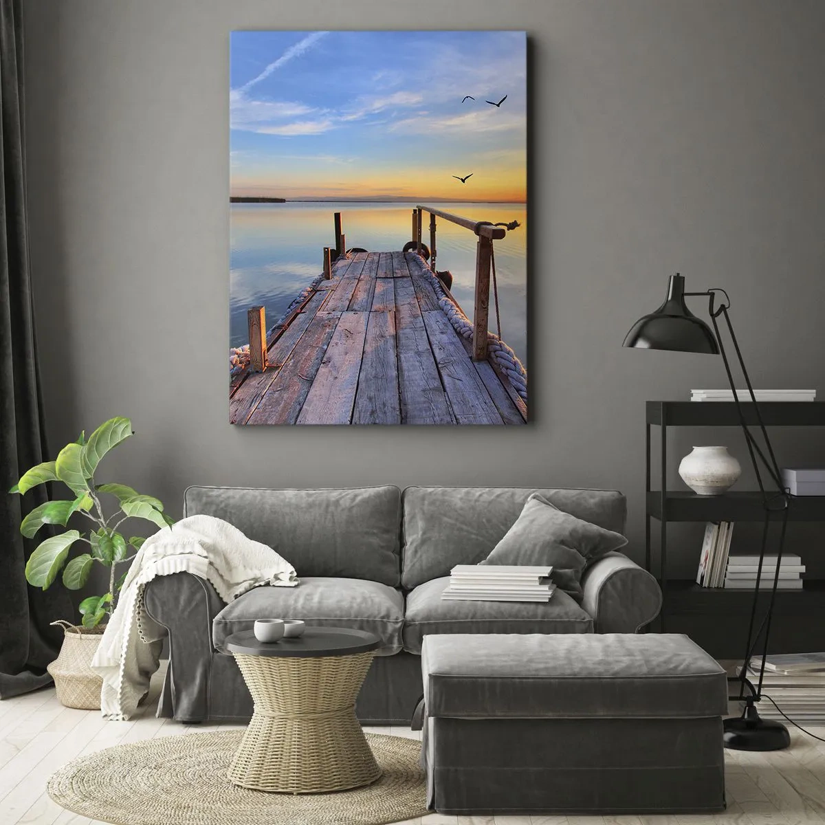 Bild auf Leinwand - Leinwandbild - Lauf direkt der Sonne entgegen - 55x100 cm