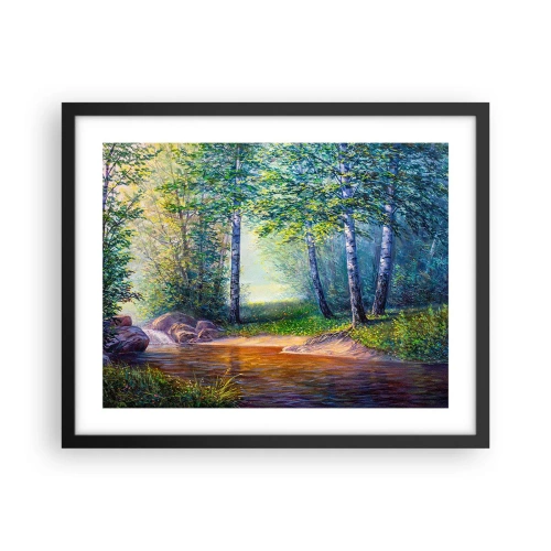 Poster in einem schwarzem Rahmen - Idyllische Landschaft - 50x40 cm