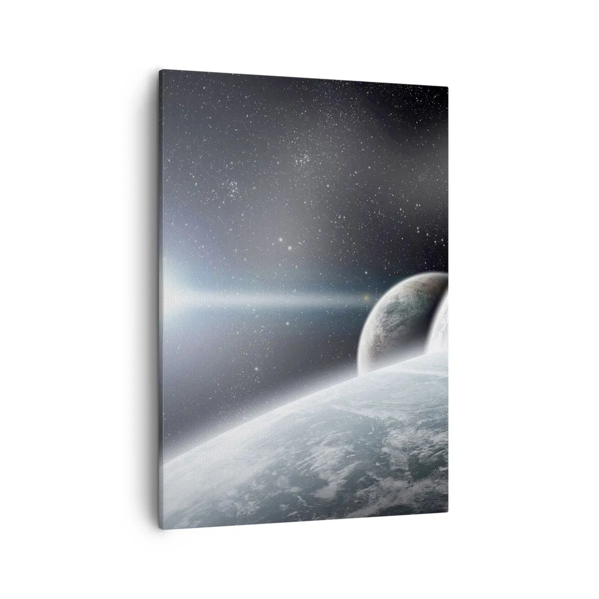 Bild auf Leinwand - Leinwandbild - Planeten im Weltraum vor dem Hintergrund von Sternen und Galaxien - 50x70cm - Kosmische Musik der Sphären - Moderne Wanddekoration für Wohnzimmer und Schlafzimmer ARTTOR