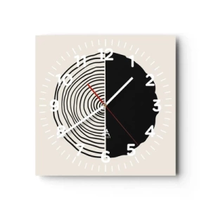 Wanduhr - Glasuhr - Halb und halb - 30x30 cm