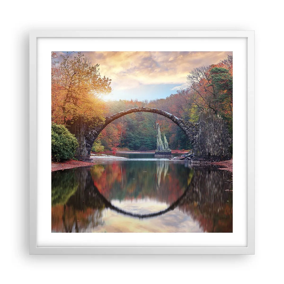 Poster in einem weißen Rahmen - Auf der anderen Seite des Spiegels - 50x50 cm