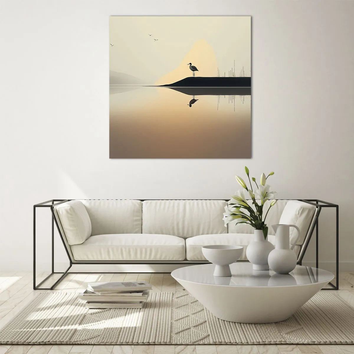 Glasbild - Bild auf glas - Herr am See - 70x70 cm